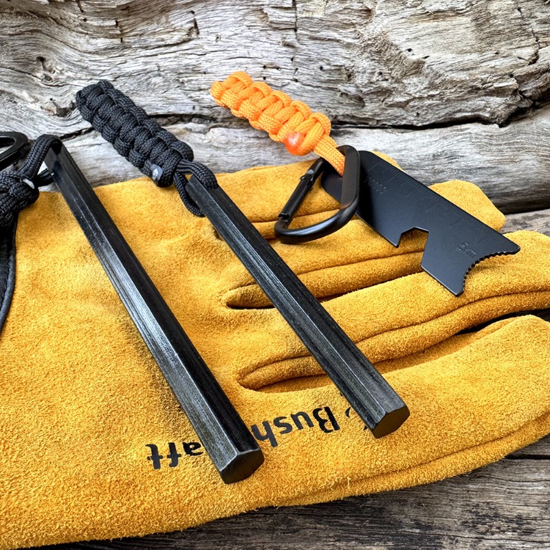 Magnesium Fire Starter - Ręcznie Pleciony Sznurkowy Sześciokątny Krzesiwo Magnesium,