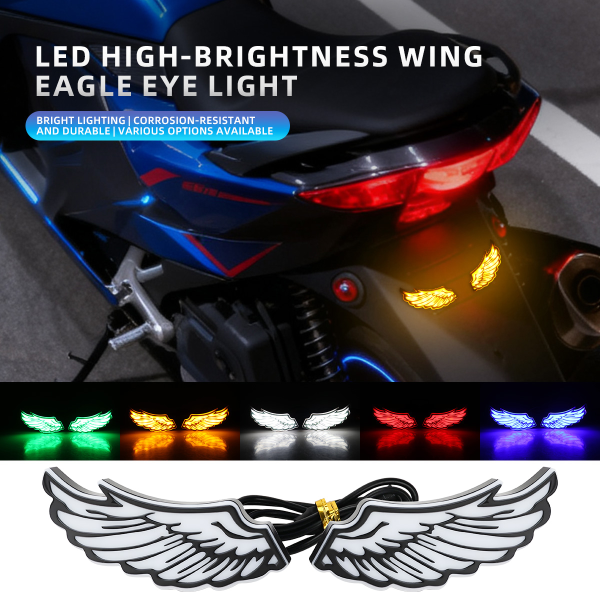 Sos Light Strobe - 1 Para Motocyklowych Skrzydeł Anioła LED