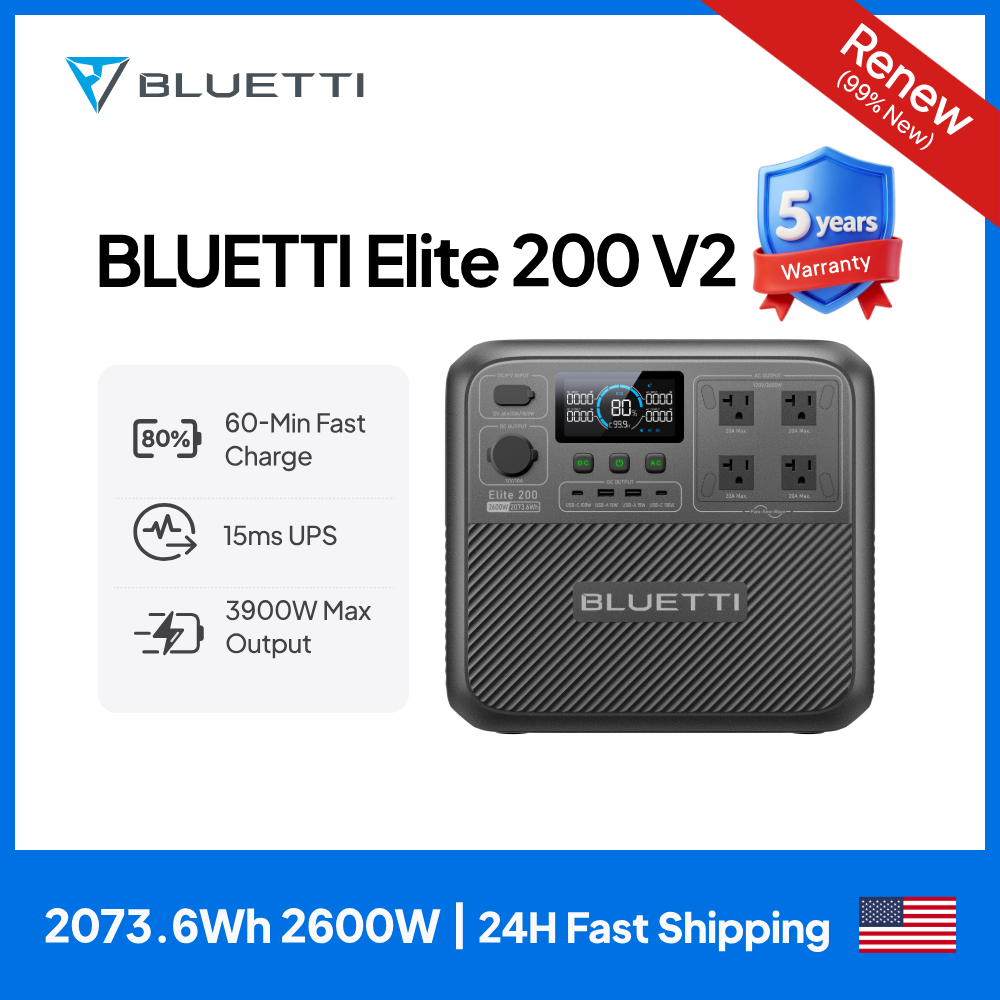 Solar Emergency Charger - 【Renew】BLUETTI Elite 200 V2 Przenośna Stacja